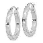 Load image into Gallery viewer, 14K White Gold 3mm Polished Square Tube Hoop Earrings 3mm width