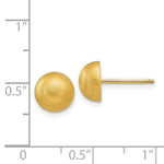Load image into Gallery viewer, 14K Yellow Gold Hollow Satin 8mm Half Ball Post Earrings 8mm width