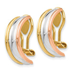 Load image into Gallery viewer, 14K Yellow Gold Tri-color Gold Non-Pierced Clip Earrings