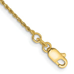 Load image into Gallery viewer, 14K Yellow Gold 1.15mm Machine-made Rope Chain Anklet  Length 9'' inches
