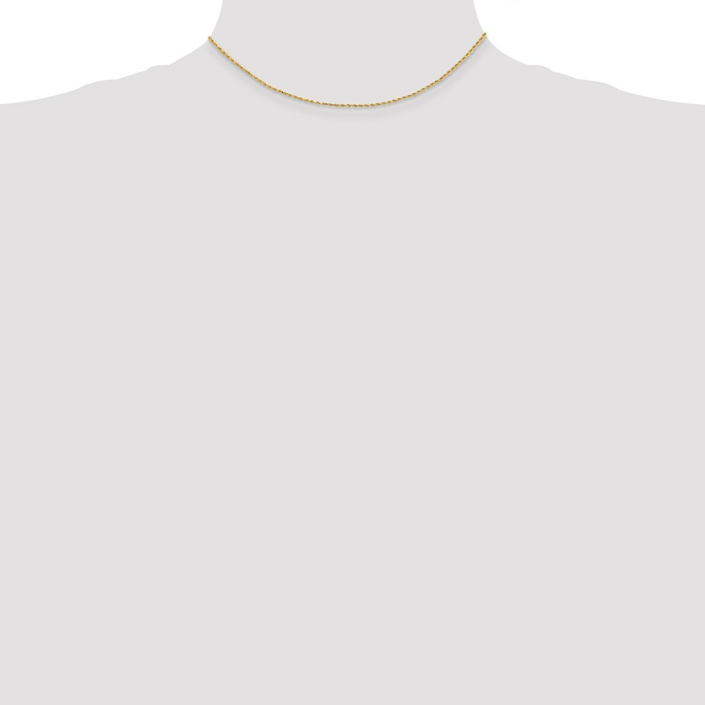 14K Yellow Gold 1.5mm Diamond-cut Rope with Lobster Clasp Chain Necklace  Length 16'' inches