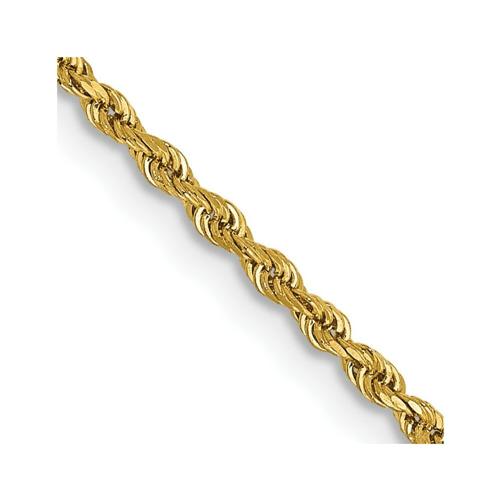 14K Yellow Gold 1.5mm Diamond-cut Rope with Lobster Clasp Chain Necklace  Length 16'' inches