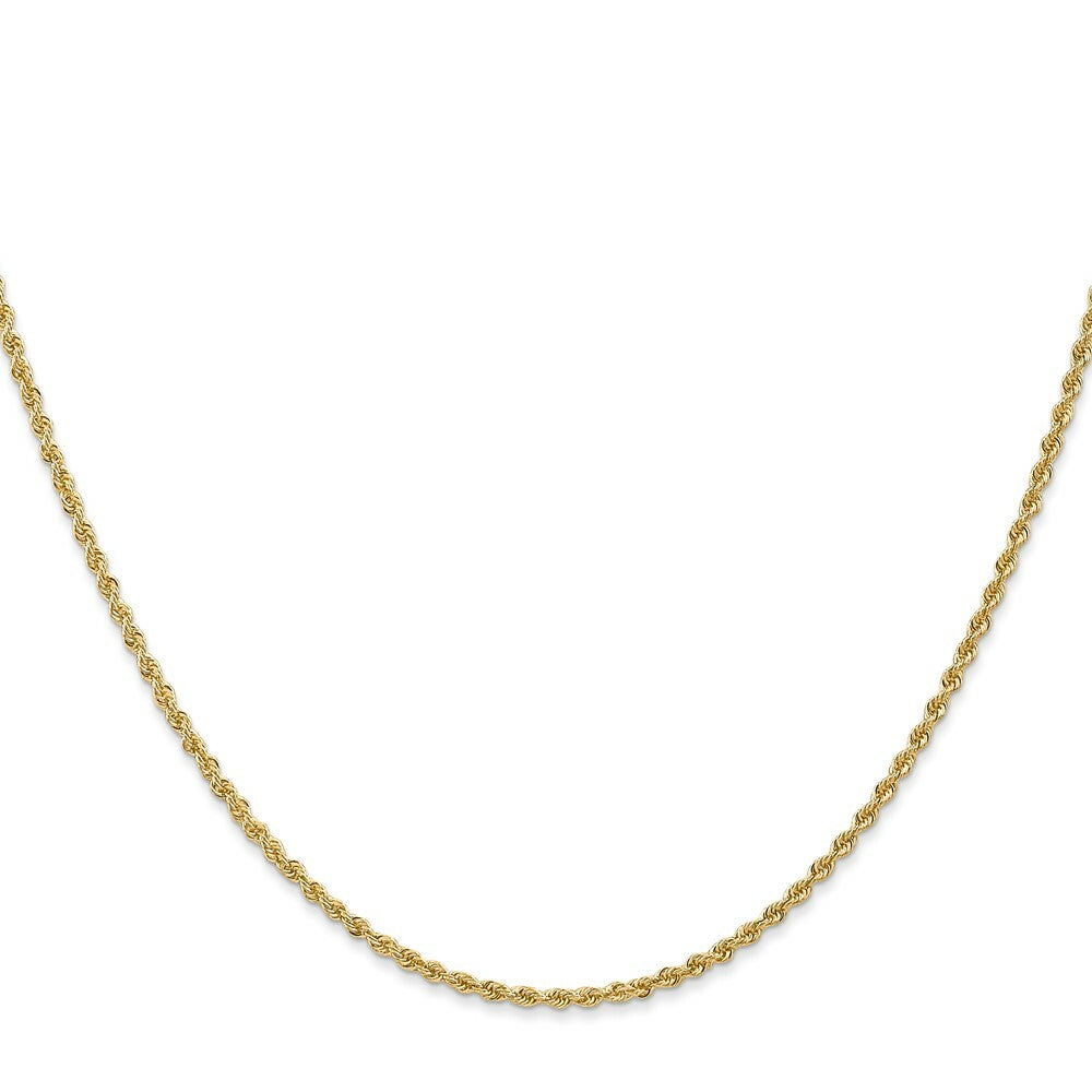 14K Yellow Gold 1.5mm Handmade Regular Rope Chain Necklace  Length 14'' inches