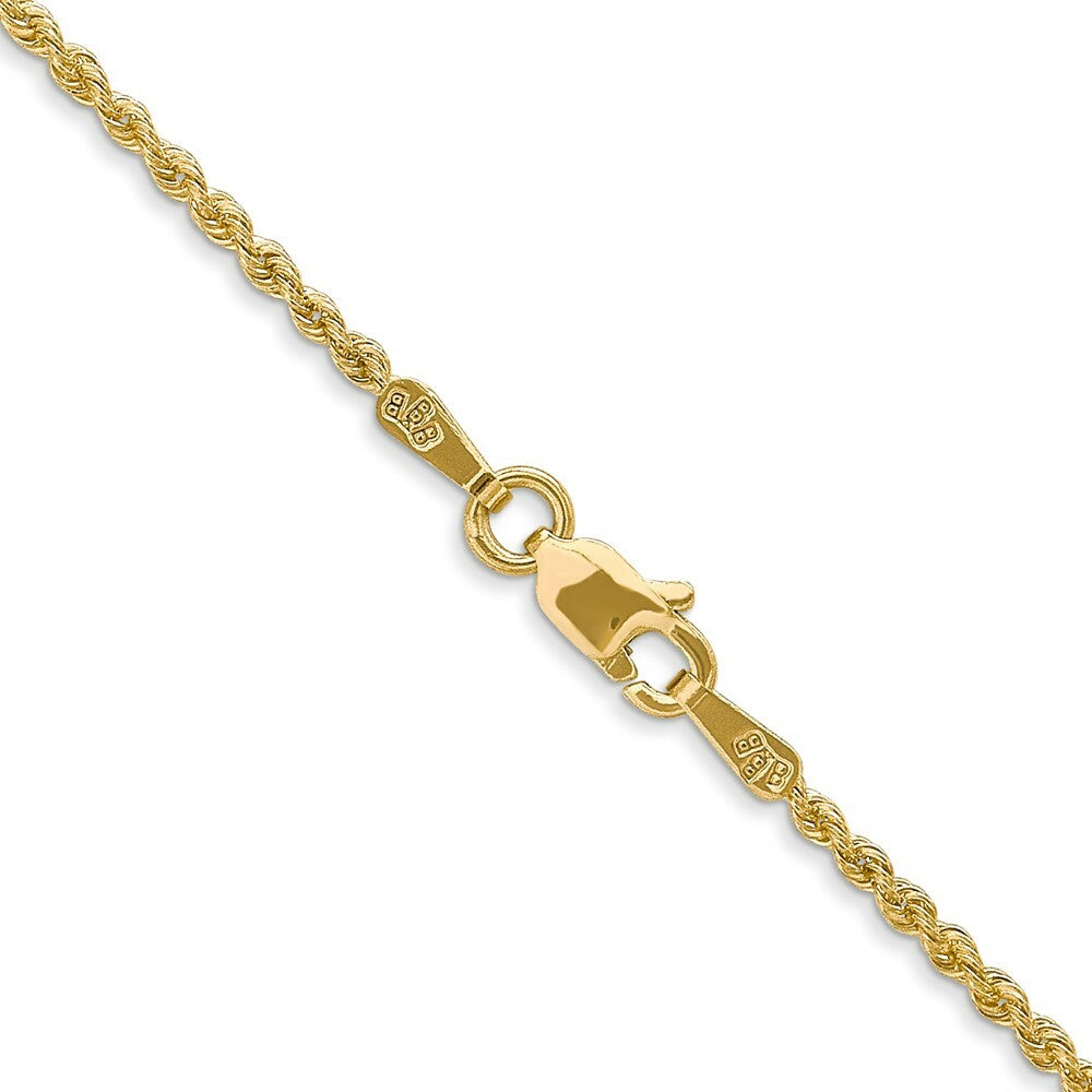 14K Yellow Gold 1.5mm Handmade Regular Rope Chain Necklace  Length 14'' inches