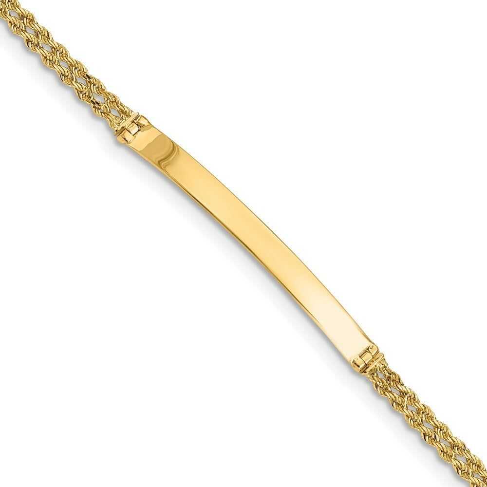14K Yellow Gold Two Strand Rope ID Bracelet  Length 7'' inches