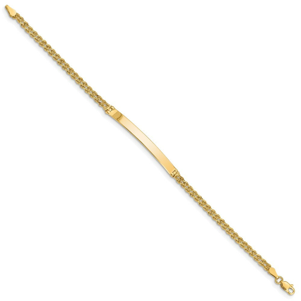 14K Yellow Gold Two Strand Rope ID Bracelet  Length 7'' inches