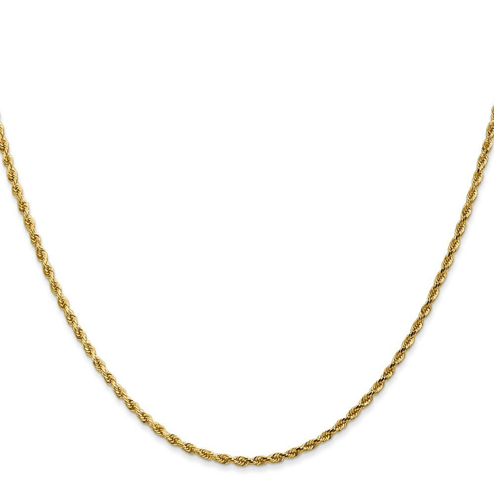 14K Yellow Gold 1.75mm Diamond-cut Rope with Lobster Clasp Chain Necklace  Length 16'' inches