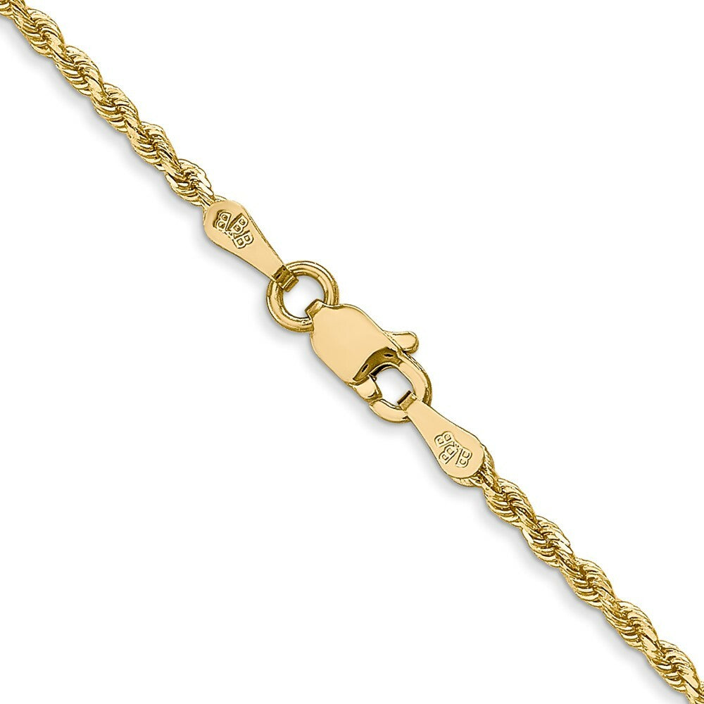 14K Yellow Gold 1.75mm Diamond-cut Rope with Lobster Clasp Chain Necklace  Length 16'' inches