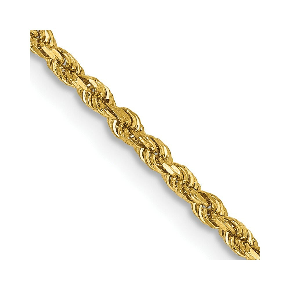 14K Yellow Gold 1.75mm Diamond-cut Rope with Lobster Clasp Chain Necklace  Length 16'' inches