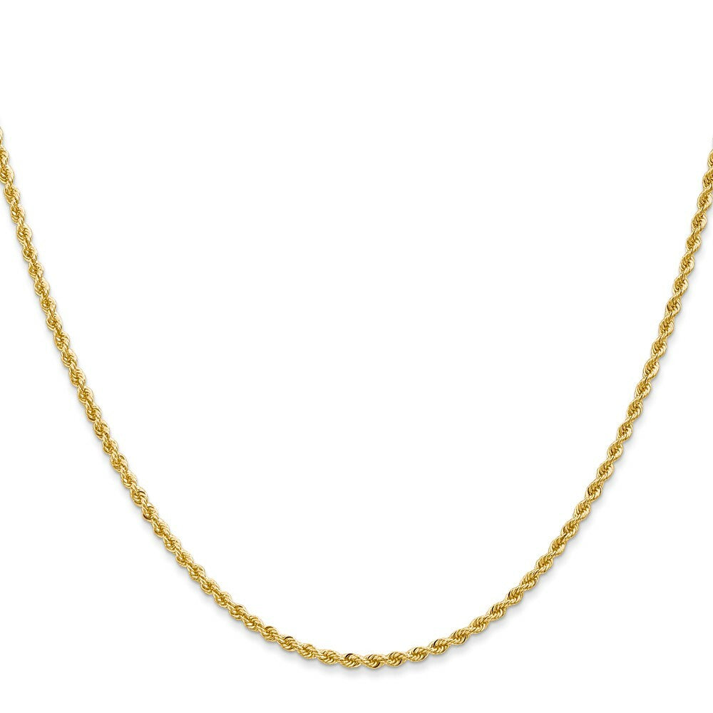 14K Yellow Gold 2mm Handmade Regular Rope Chain Necklace  Length 14'' inches