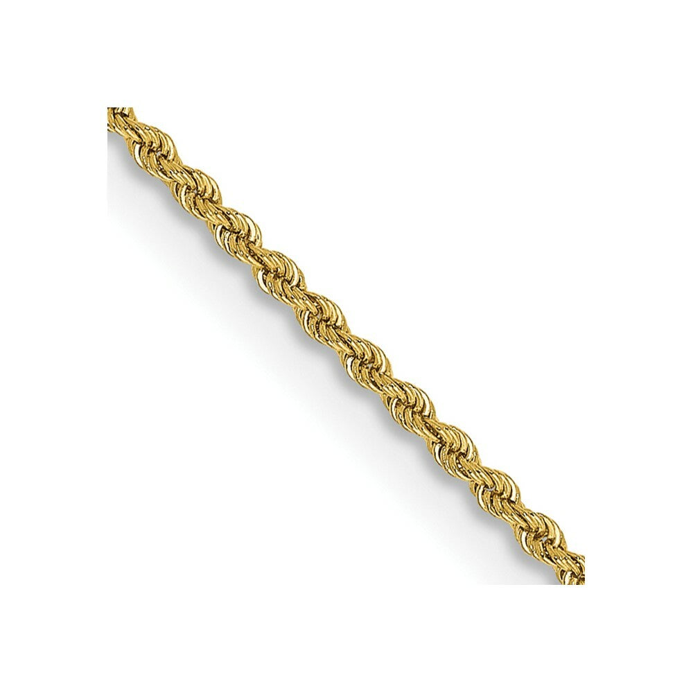 14K Yellow Gold 2mm Handmade Regular Rope Chain Necklace  Length 14'' inches
