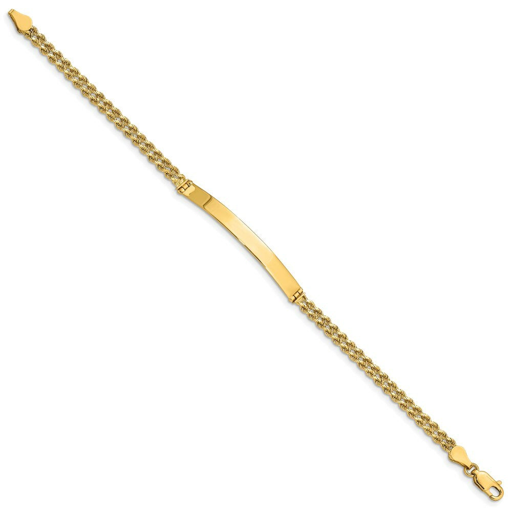 14K Yellow Gold Two Strand Rope ID Bracelet  Length 7'' inches