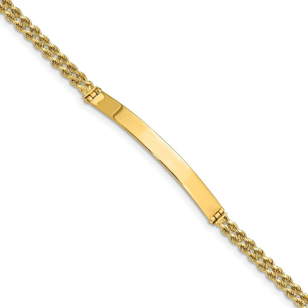 14K Yellow Gold Two Strand Rope ID Bracelet  Length 7'' inches
