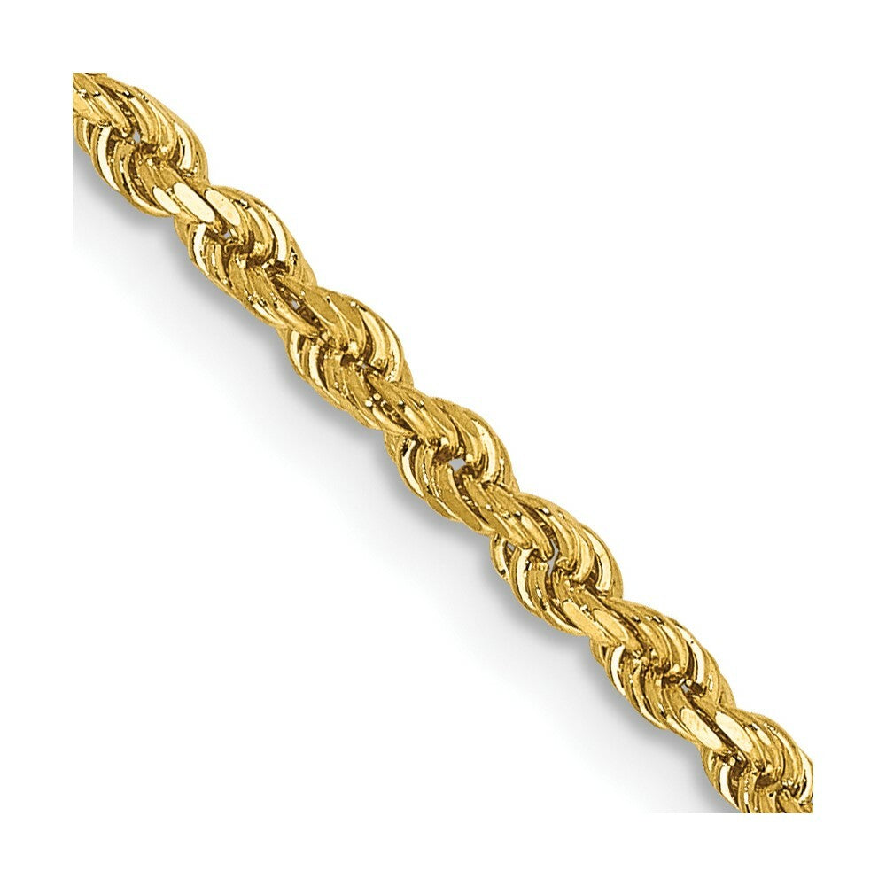 14K Yellow Gold 2mm Diamond-cut Rope with Lobster Clasp Chain Necklace  Length 16'' inches