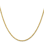 Load image into Gallery viewer, 14K Yellow Gold 2mm Diamond-cut Rope with Lobster Clasp Chain Necklace  Length 16'' inches
