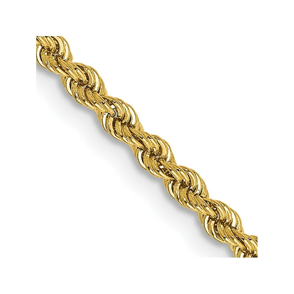 14K Yellow Gold 2.25mm Handmade Regular Rope Chain Necklace  Length 16'' inches