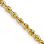 Load image into Gallery viewer, 14K Yellow Gold 2.5mm Handmade Regular Rope Chain Necklace  Length 16'' inches
