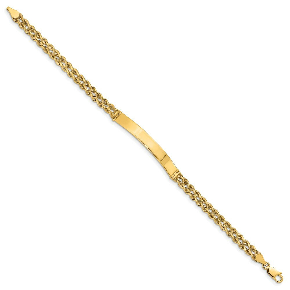 14K Yellow Gold Two Strand Rope ID Bracelet  Length 7'' inches