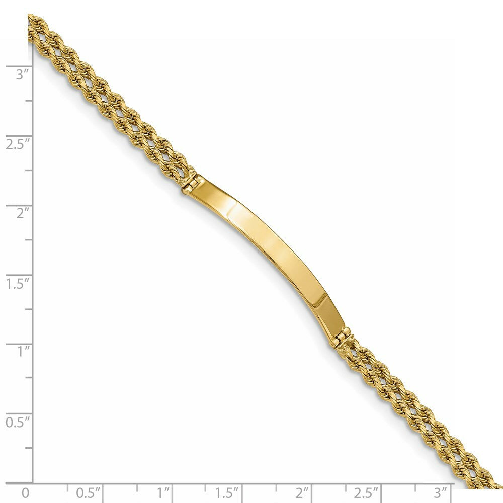 14K Yellow Gold Two Strand Rope ID Bracelet  Length 7'' inches