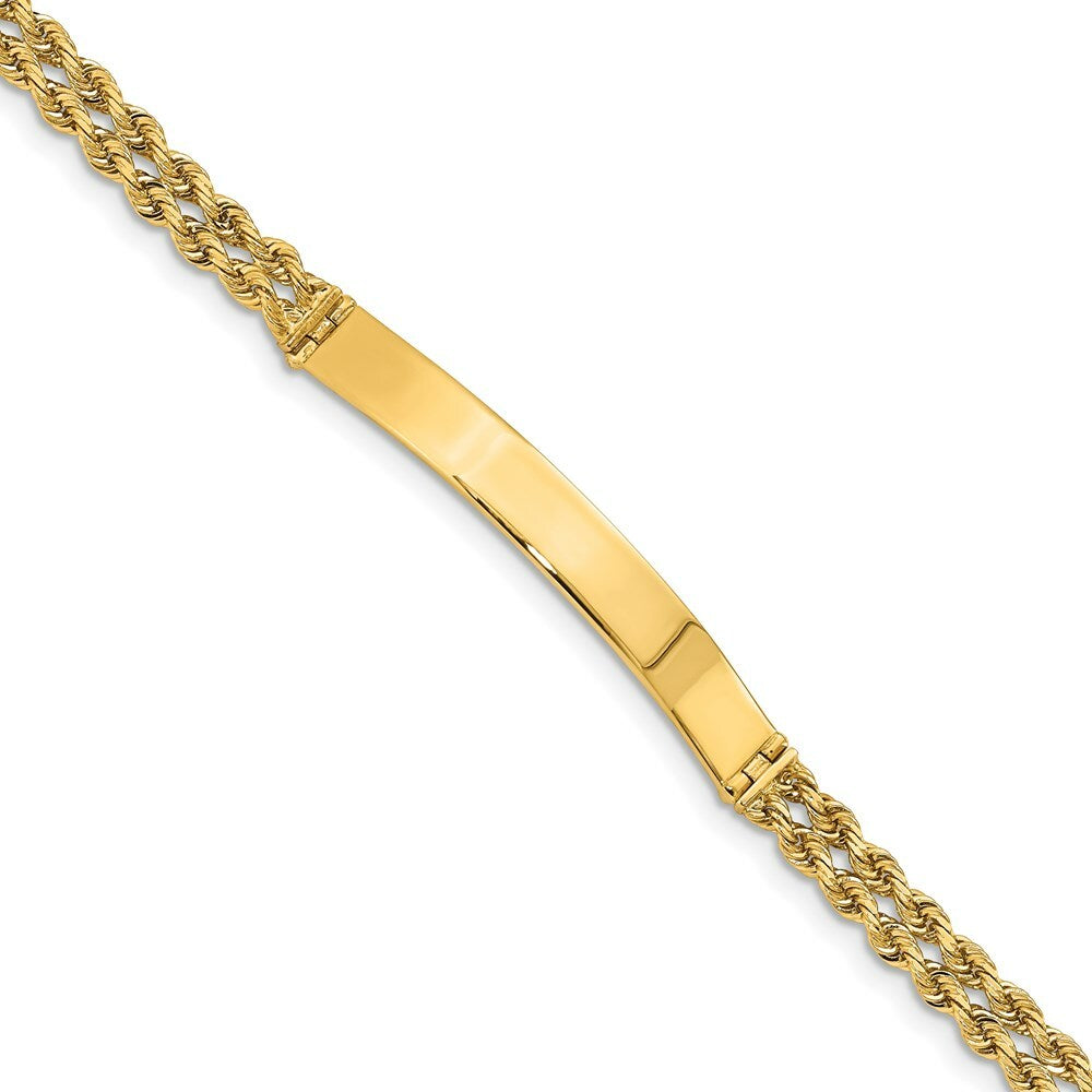 14K Yellow Gold Two Strand Rope ID Bracelet  Length 7'' inches