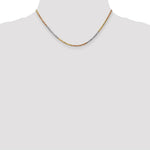 Load image into Gallery viewer, 14K Tri-Color Gold 2.5mm Diamond-cut Rope Chain Necklace  Length 16'' inches
