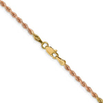 Load image into Gallery viewer, 14K Tri-Color Gold 2.5mm Diamond-cut Rope Chain Necklace  Length 16'' inches
