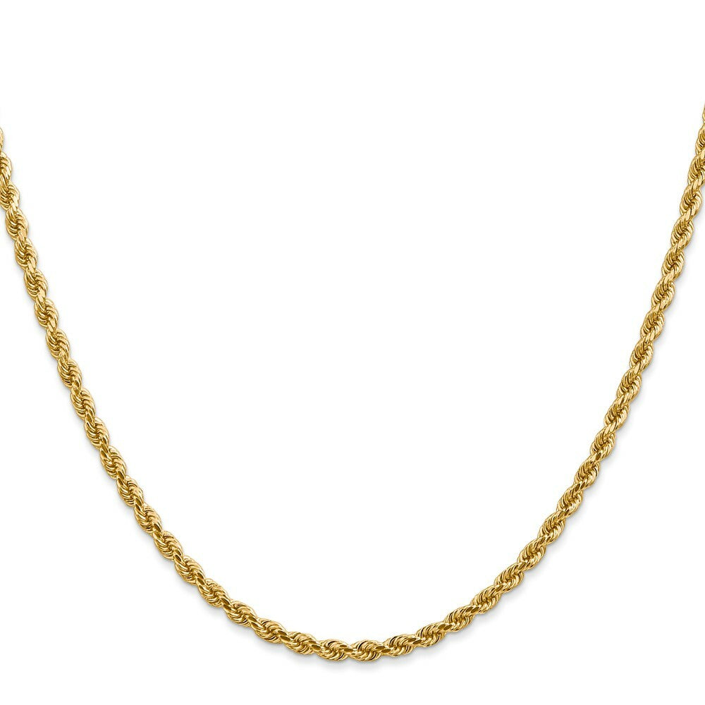 14K Yellow Gold 2.75mm Diamond-cut Rope with Lobster Clasp Chain Necklace  Length 16'' inches