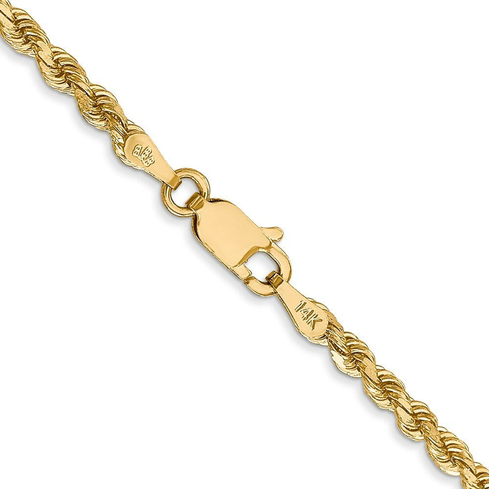 14K Yellow Gold 2.75mm Diamond-cut Rope with Lobster Clasp Chain Necklace  Length 16'' inches