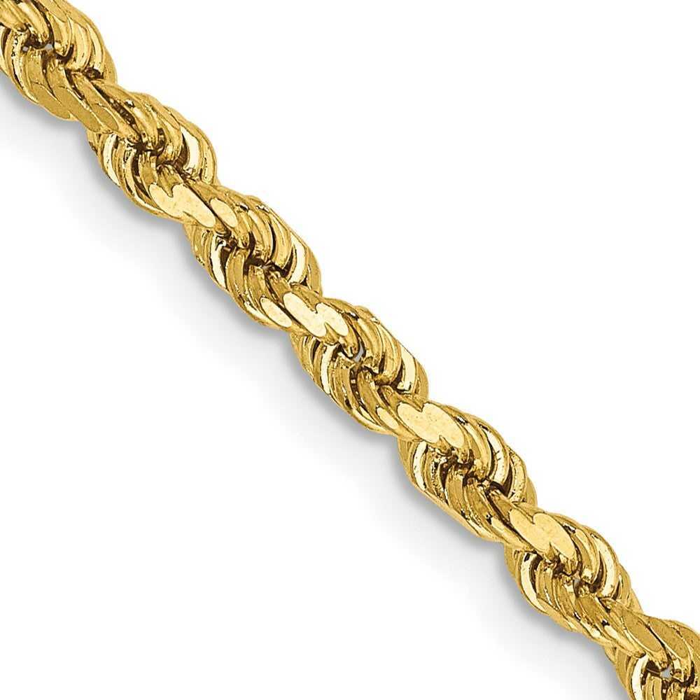 14K Yellow Gold 2.75mm Diamond-cut Rope with Lobster Clasp Chain Necklace  Length 16'' inches