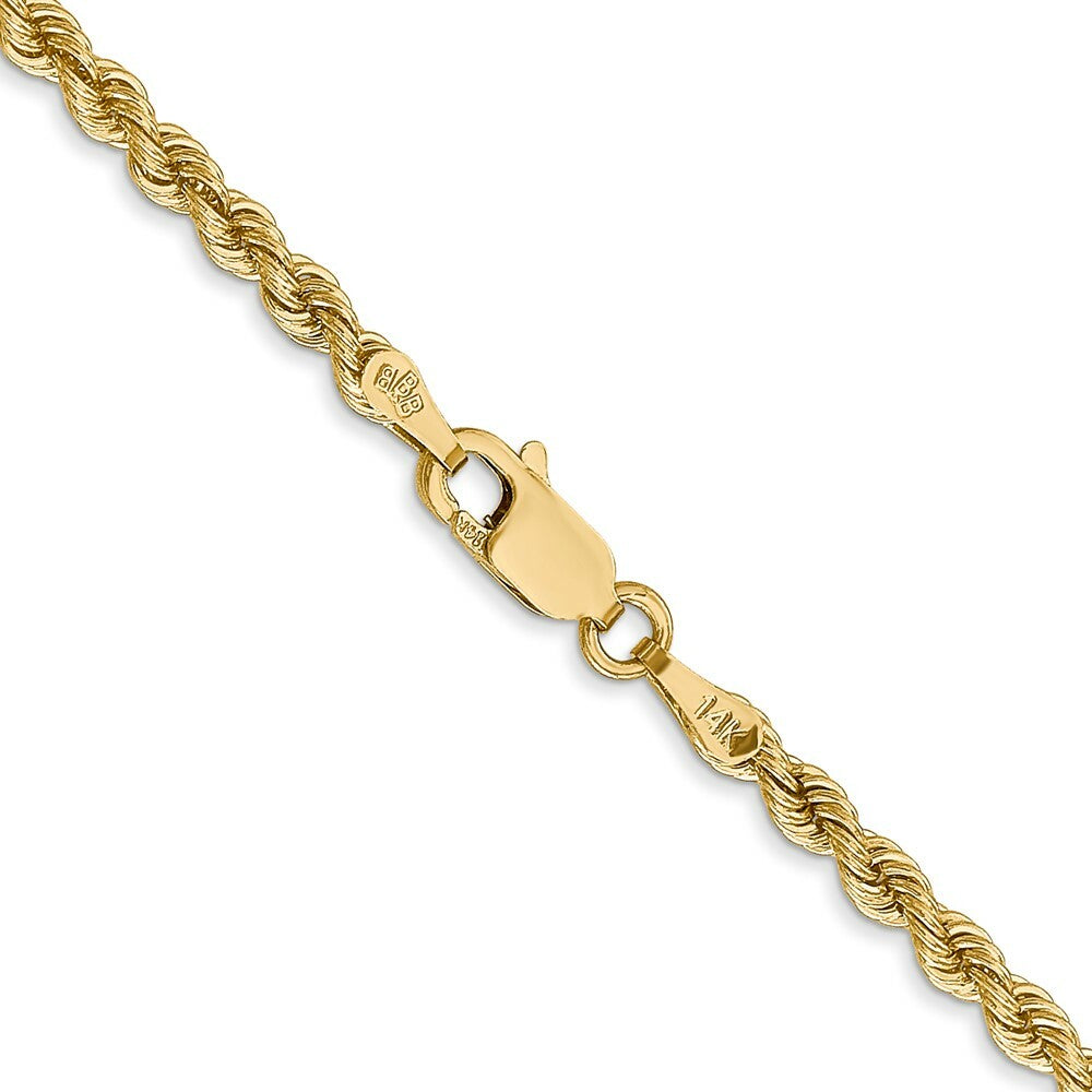 14K Yellow Gold 2.75mm Handmade Regular Rope Chain Necklace  Length 16'' inches