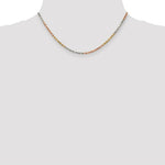 Load image into Gallery viewer, 14K Tri-Color Gold 2.9mm Diamond-cut Rope Chain Necklace  Length 18'' inches
