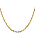 Load image into Gallery viewer, 14K Yellow Gold 3.2mm Diamond-cut Rope with Lobster Clasp Chain Necklace  Length 16'' inches
