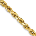 Load image into Gallery viewer, 14K Yellow Gold 3.2mm Diamond-cut Rope with Lobster Clasp Chain Necklace  Length 16'' inches
