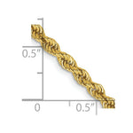 Load image into Gallery viewer, 14K Yellow Gold 3mm Handmade Regular Rope Chain Necklace  Length 16'' inches
