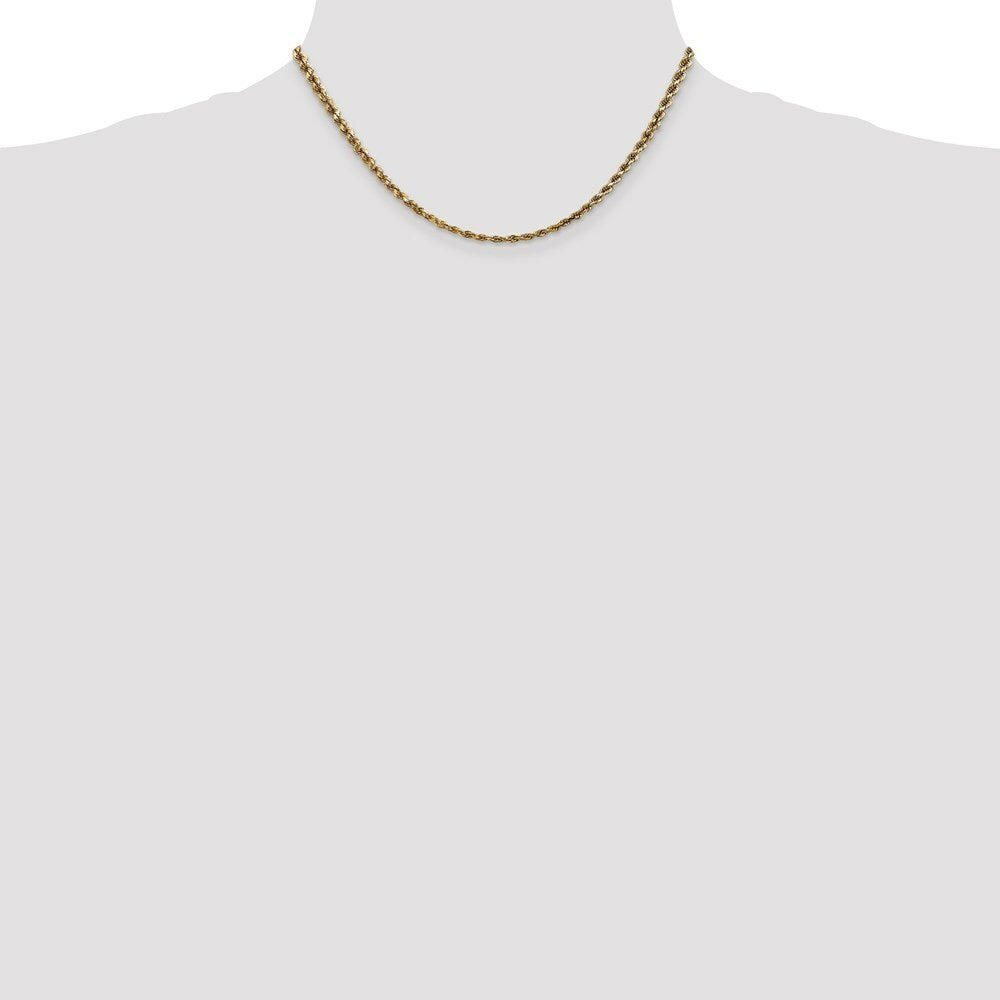 14K Yellow Gold 3.5mm Diamond-cut Rope with Lobster Clasp Chain Necklace  Length 16'' inches