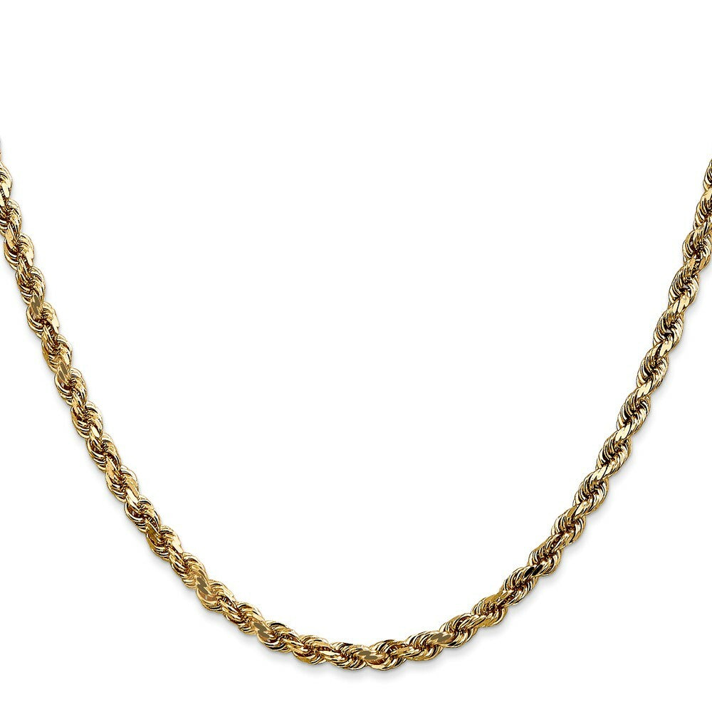 14K Yellow Gold 3.5mm Diamond-cut Rope with Lobster Clasp Chain Necklace  Length 16'' inches