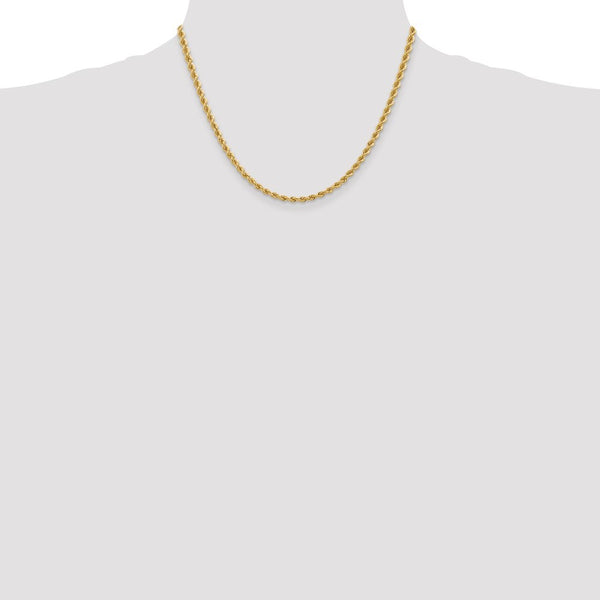 14K Yellow Gold 3.65mm Handmade Regular Rope Chain Necklace  Length 18'' inches