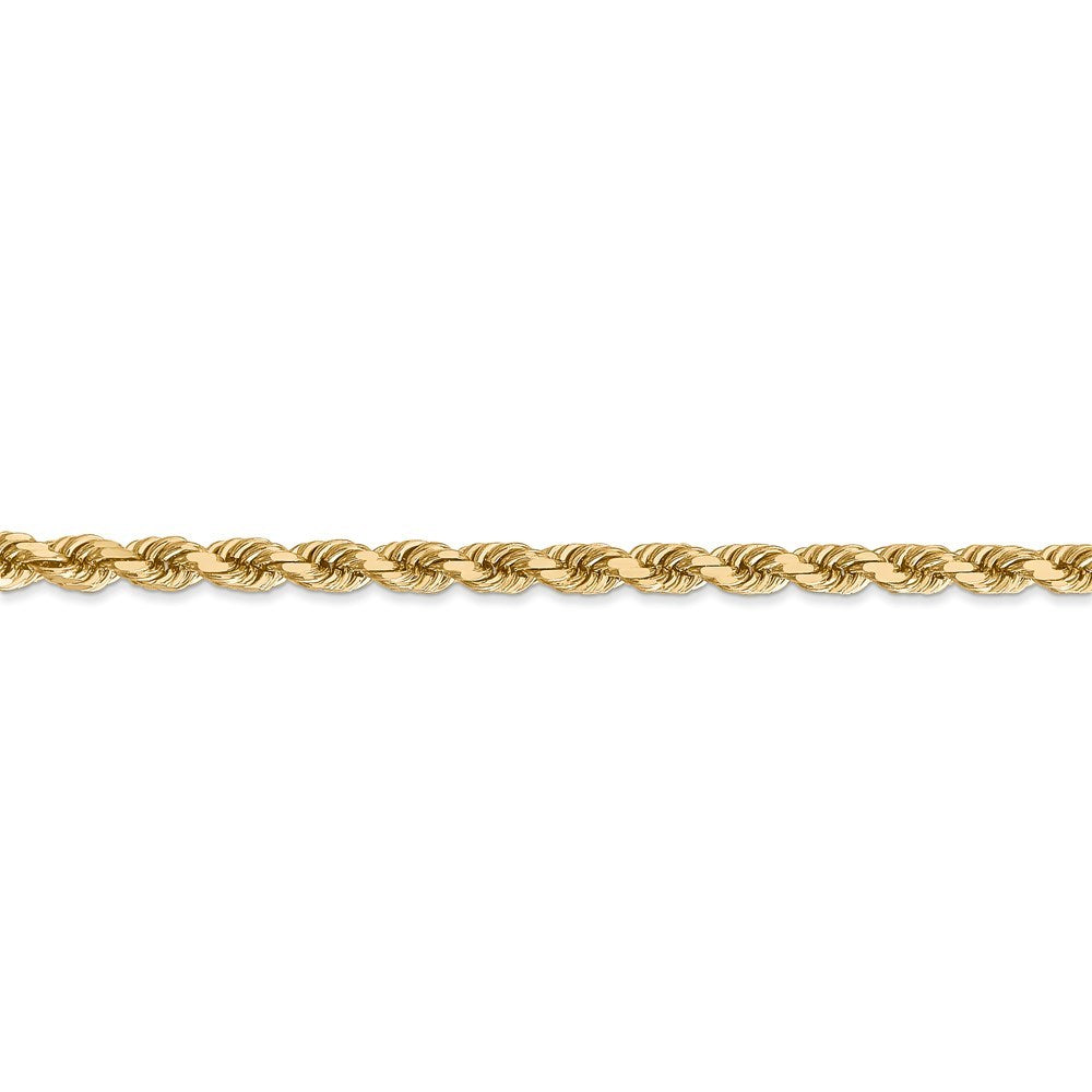 14K Yellow Gold 4mm Diamond-cut Rope with Lobster Clasp Chain Necklace  Length 16'' inches