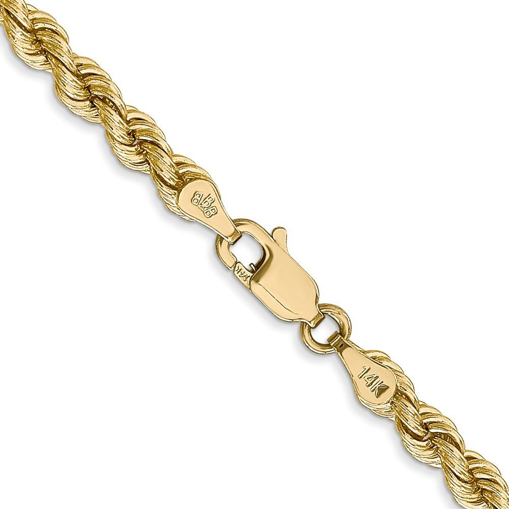 14K Yellow Gold 4mm Handmade Regular Rope Chain Necklace  Length 18'' inches