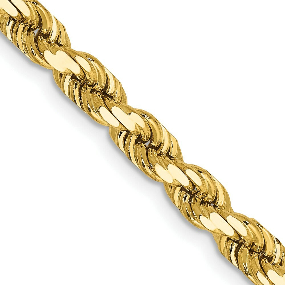 14K Yellow Gold 5mm Diamond-cut Rope with Lobster Clasp Chain Necklace  Length 16'' inches