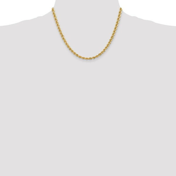 14K Yellow Gold 5mm Handmade Regular Rope Chain Necklace  Length 18'' inches