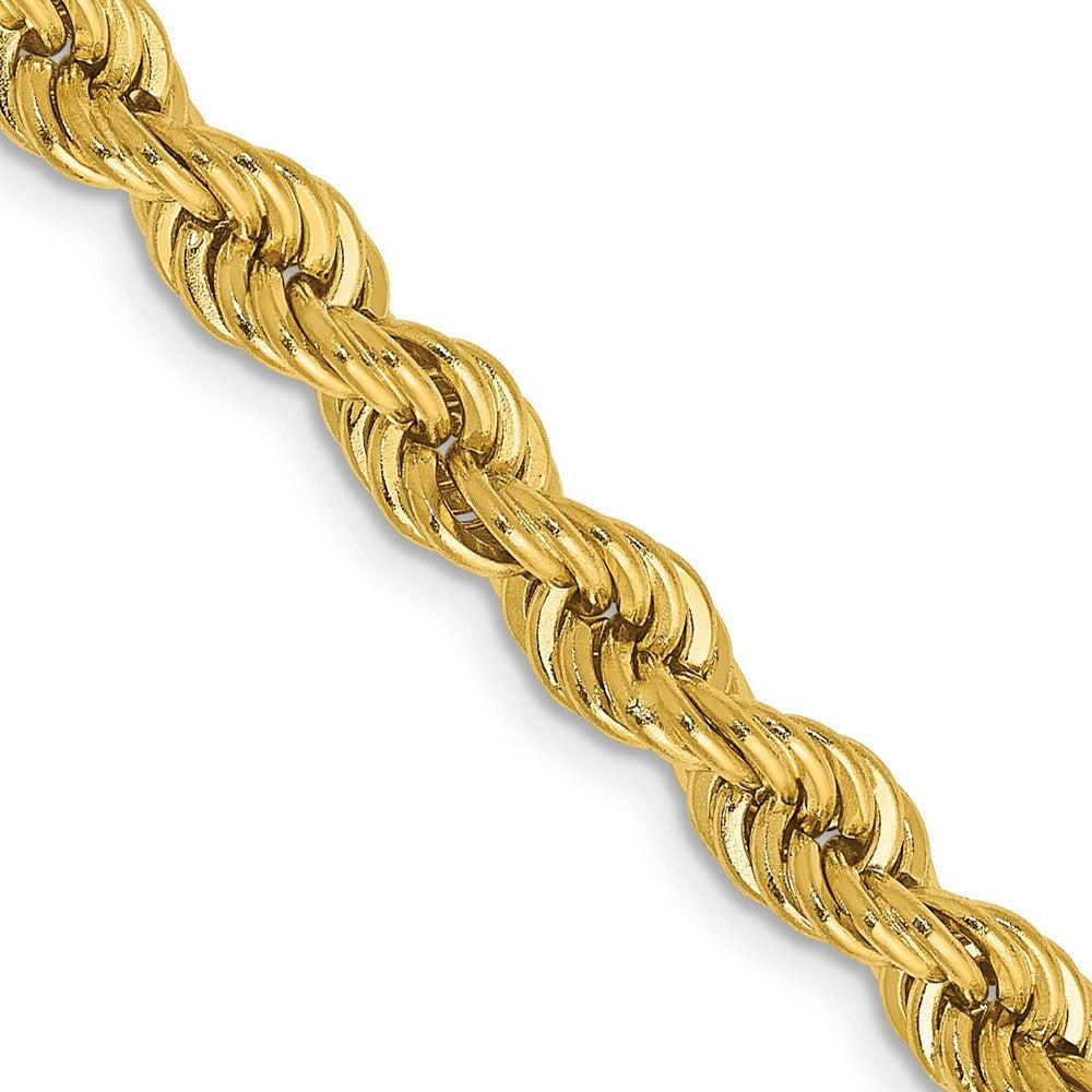 14K Yellow Gold 5mm Handmade Regular Rope Chain Necklace  Length 18'' inches