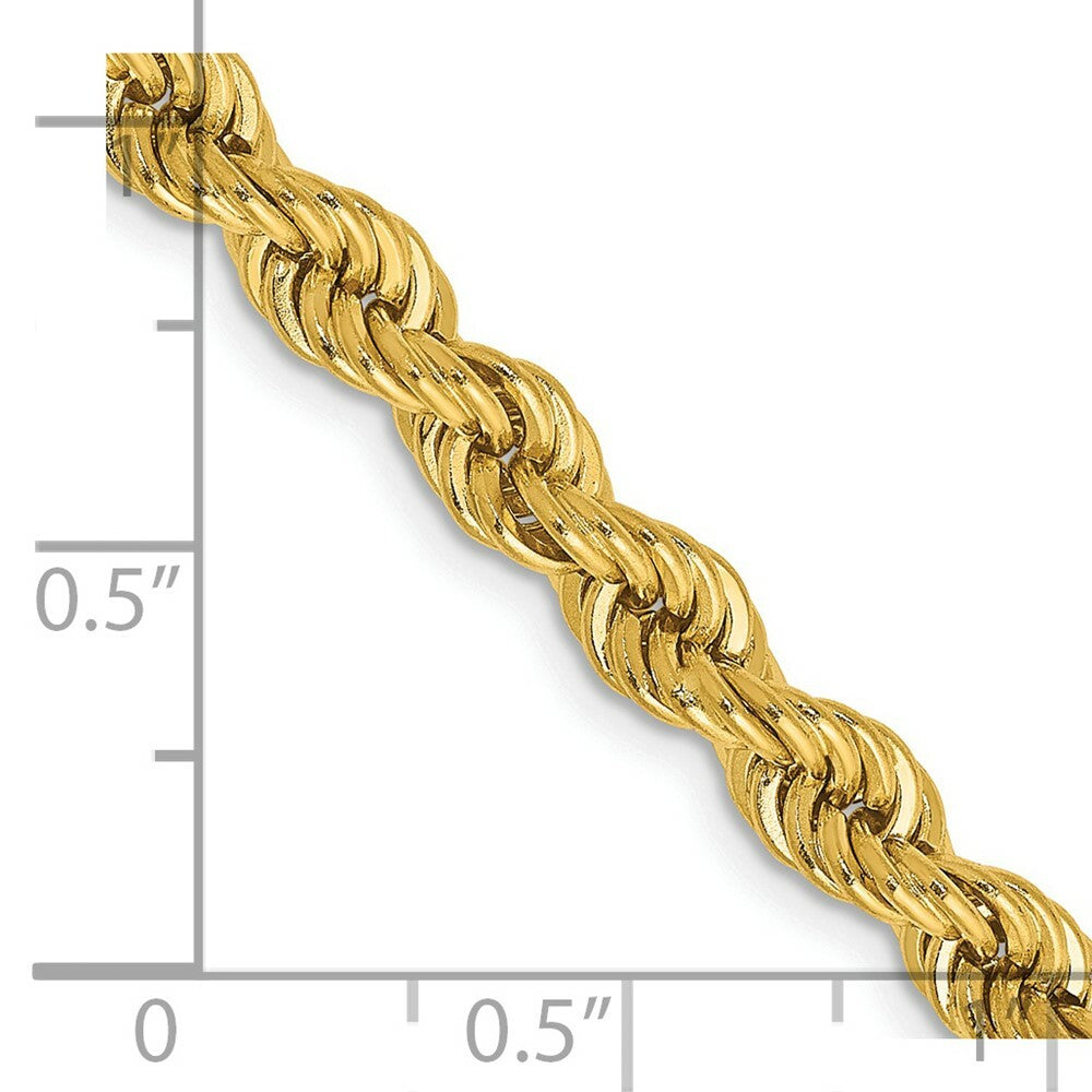 14K Yellow Gold 5mm Handmade Regular Rope Chain Necklace  Length 18'' inches