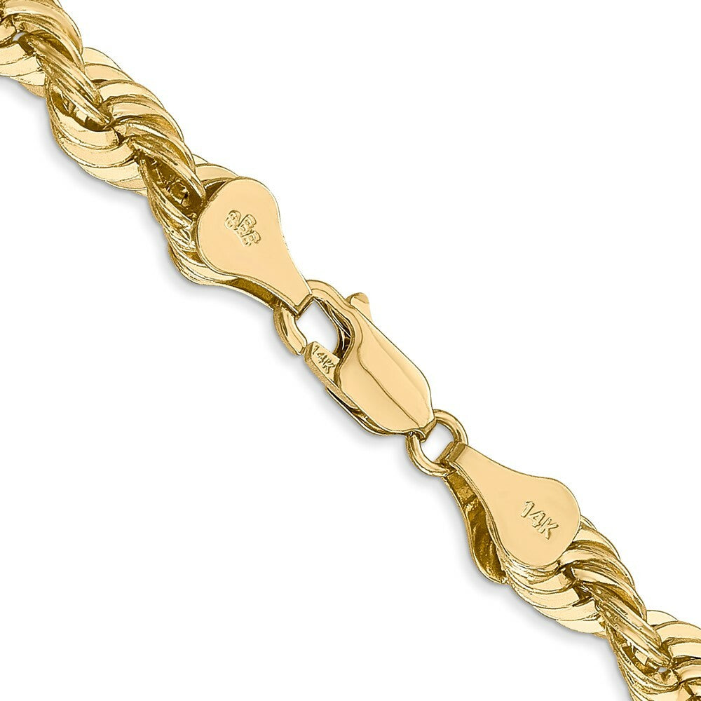 14K Yellow Gold 6mm Handmade Regular Rope Chain Necklace  Length 20'' inches