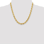 Load image into Gallery viewer, 14K Yellow Gold 7mm Diamond-cut Rope Chain Necklace  Length 20'' inches
