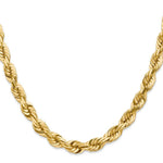 Load image into Gallery viewer, 14K Yellow Gold 7mm Diamond-cut Rope Chain Necklace  Length 20'' inches
