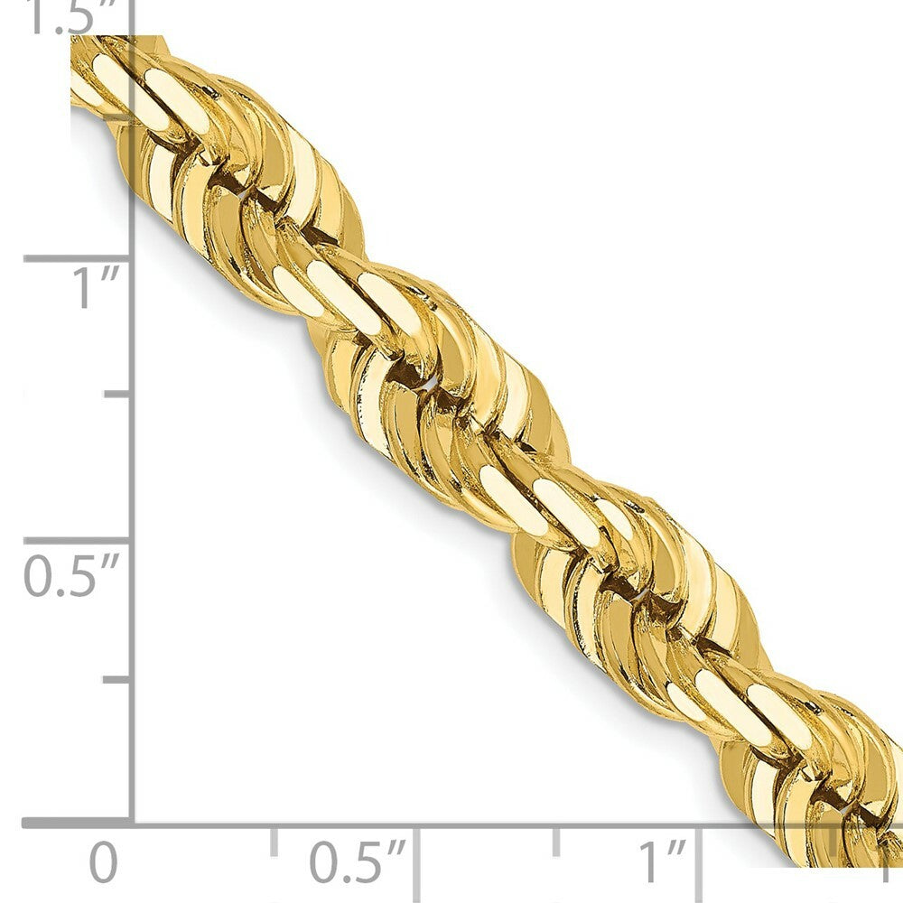 14K Yellow Gold 7mm Diamond-cut Rope Chain Necklace  Length 20'' inches