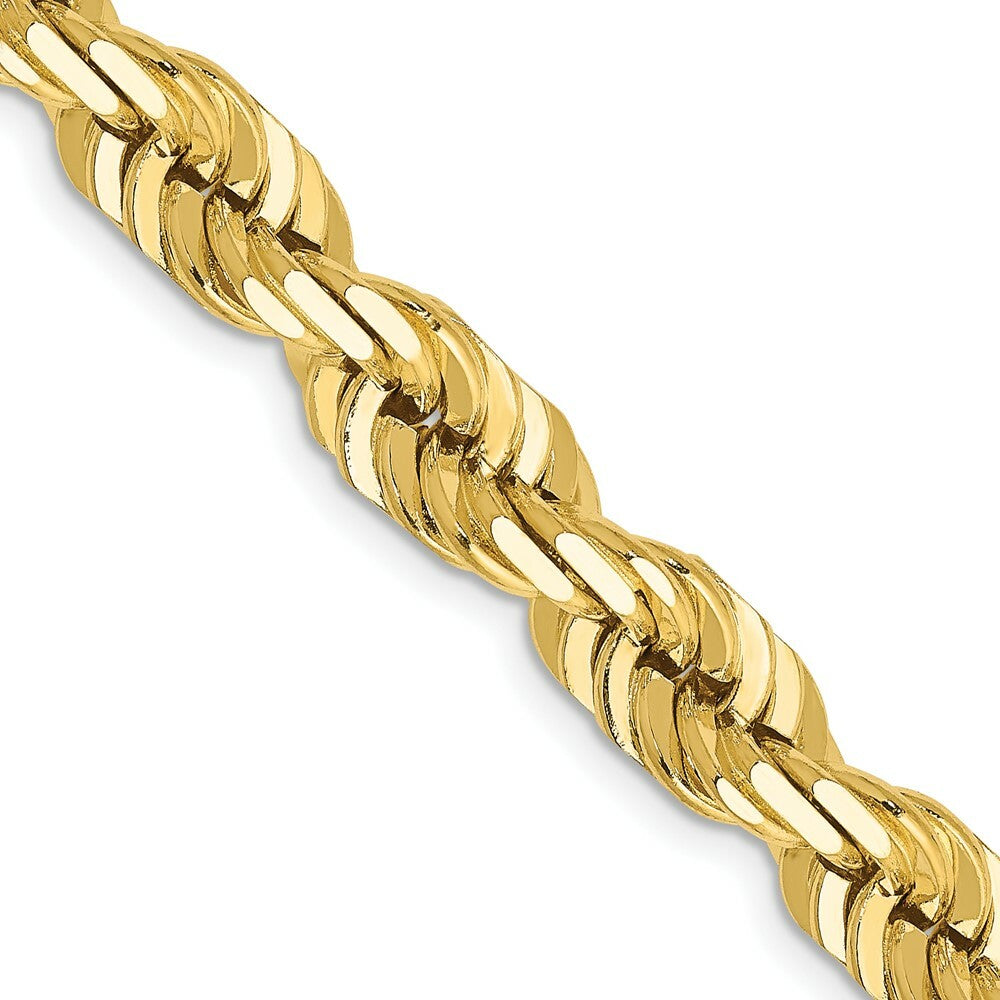 14K Yellow Gold 7mm Diamond-cut Rope Chain Necklace  Length 20'' inches