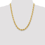 Load image into Gallery viewer, 14K Yellow Gold 7mm Diamond-cut Rope Chain Necklace  Length 20'' inches
