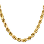 Load image into Gallery viewer, 14K Yellow Gold 8mm Diamond-cut Rope Chain Necklace  Length 22'' inches
